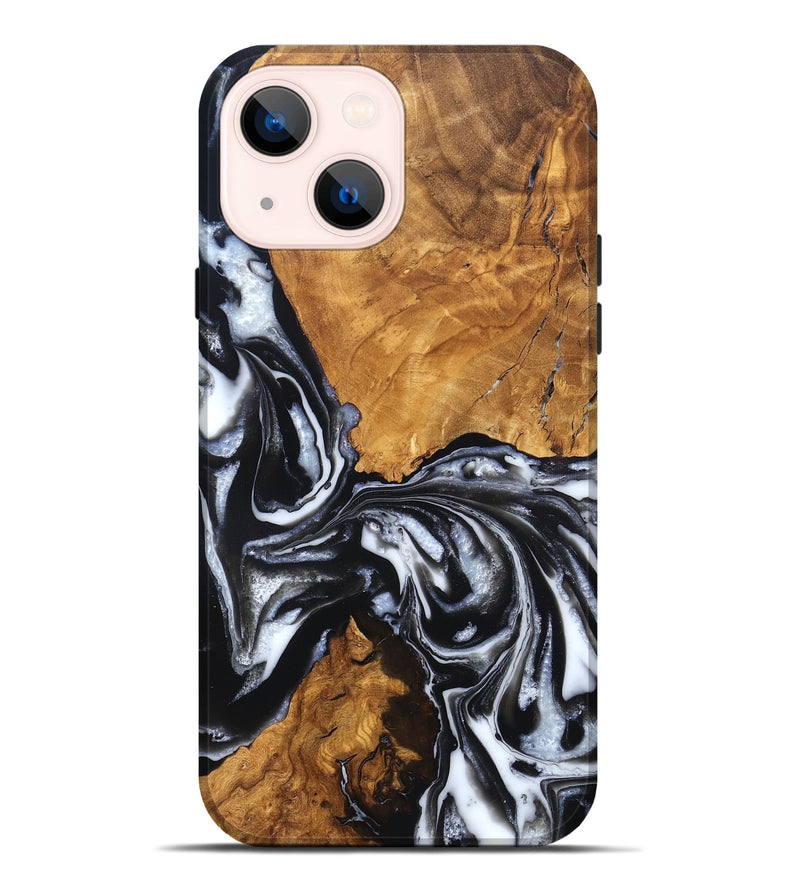 iPhone 14 Plus Wood Live Edge Phone Case - Jonas (Black & White, 820001)