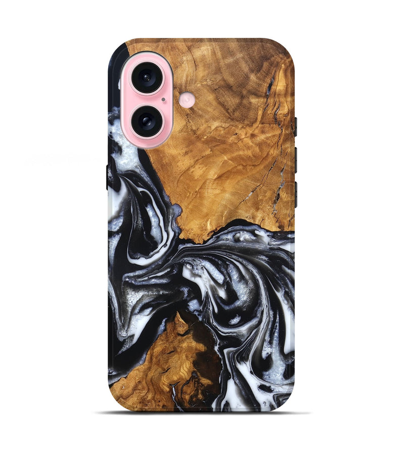 iPhone 17 Wood Live Edge Phone Case - Jonas (Black & White, 820001)