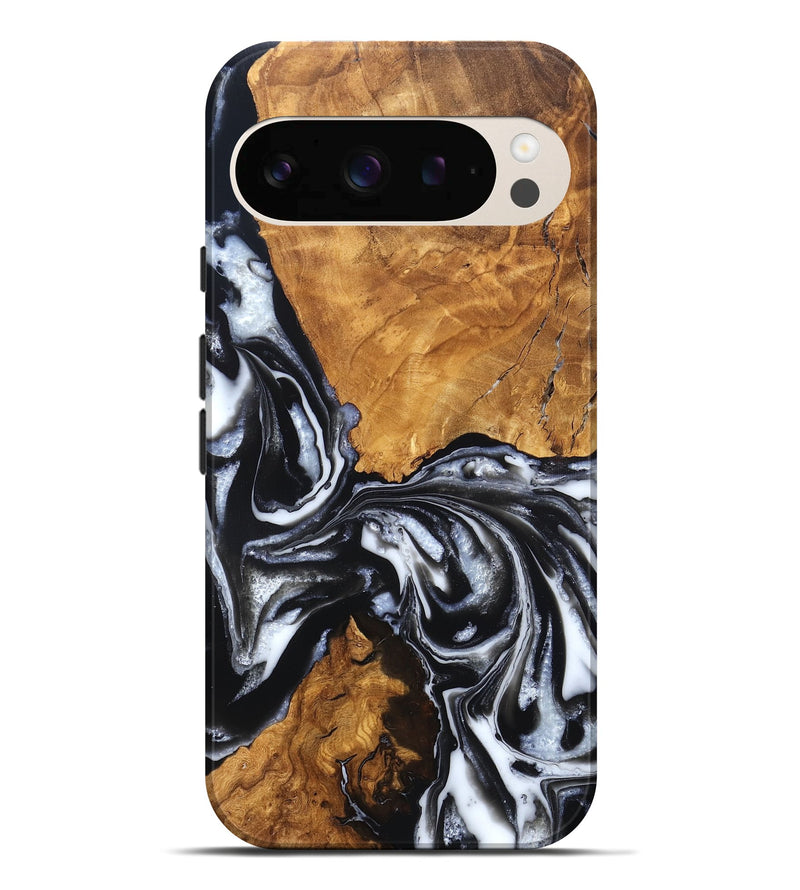Pixel 10 Pro XL Wood Live Edge Phone Case - Jonas (Black & White, 820001)