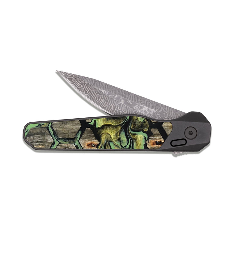 EDC Dark Damascus Wood Pocket Knife - Adalee (Pattern, 820002)