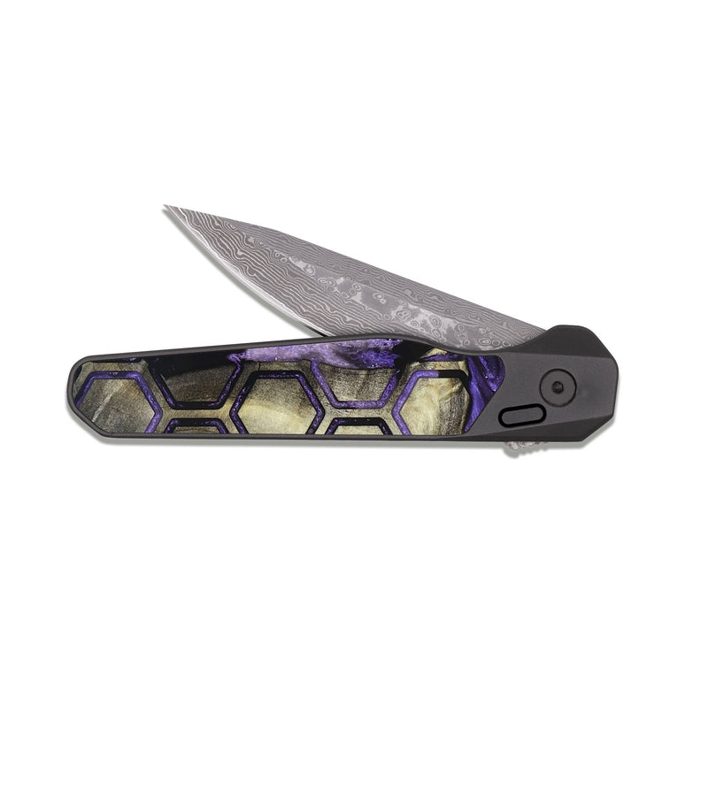 EDC Dark Damascus Wood Pocket Knife - Tricia (Pattern, 820003)