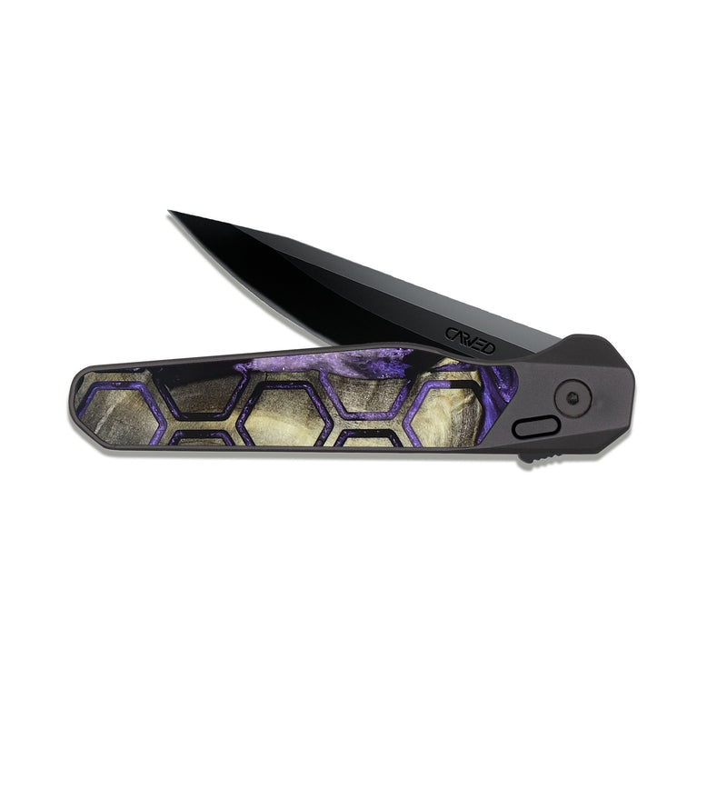 EDC Dark Slate Wood Pocket Knife - Tricia (Pattern, 820003)