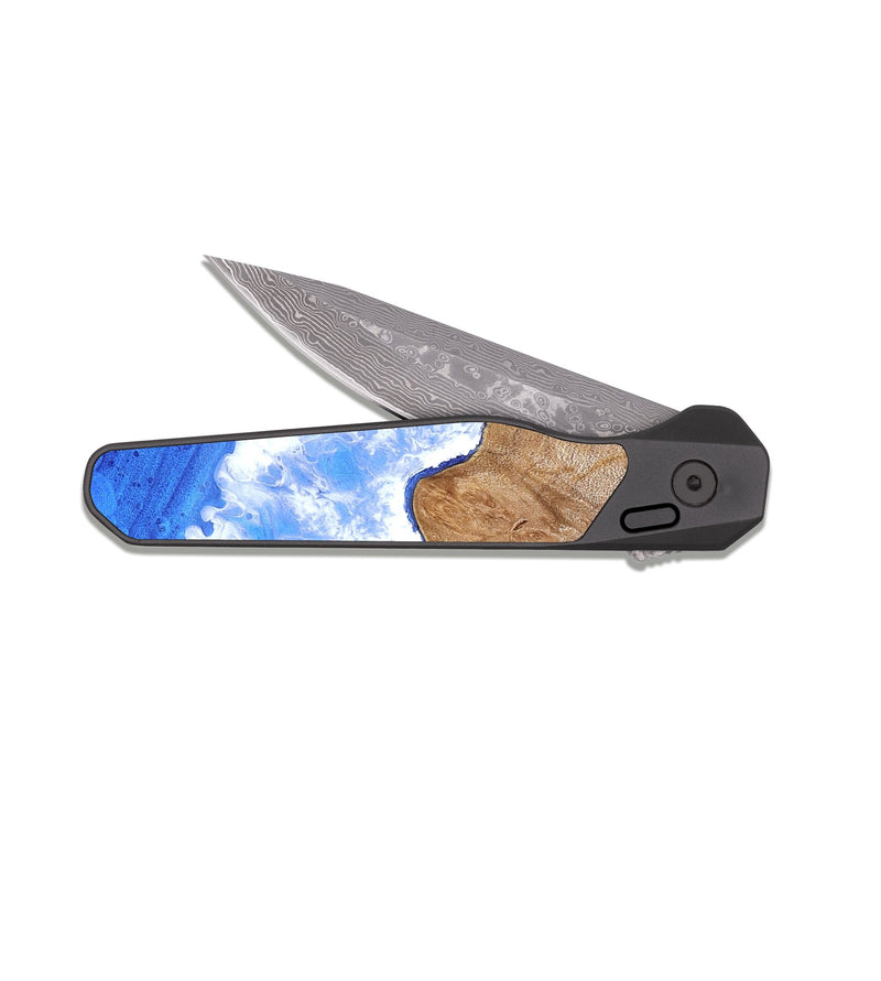 EDC Dark Damascus Wood Pocket Knife - Sherryl (Coastal, 820012)