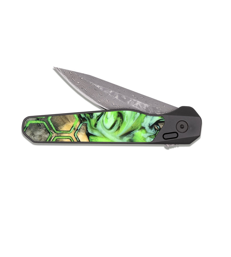 EDC Dark Damascus Wood Pocket Knife - Taft (Pattern, 820018)