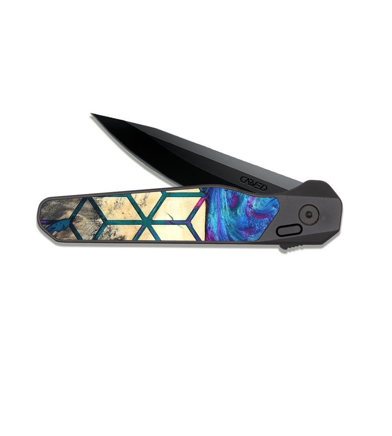 EDC Dark Slate Wood Pocket Knife - Sharen (Pattern, 820019)