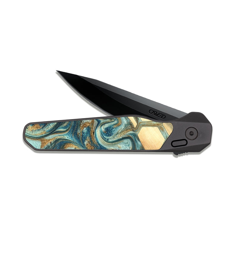 EDC Dark Slate Wood Pocket Knife - Margret (Pattern, 820022)