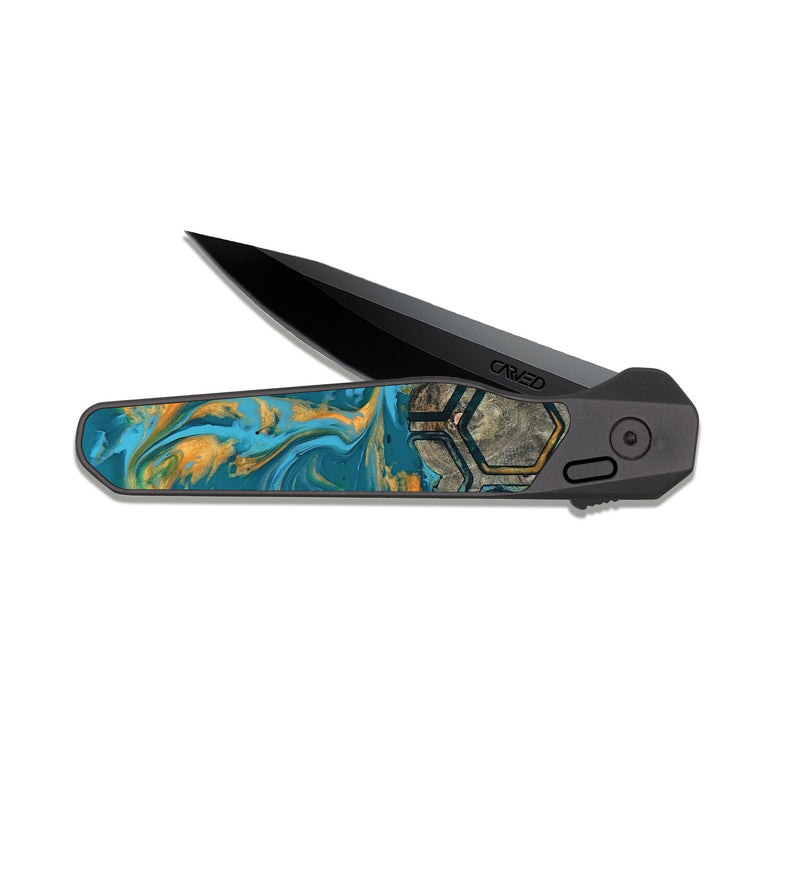EDC Dark Slate Wood Pocket Knife - Analia (Pattern, 820023)