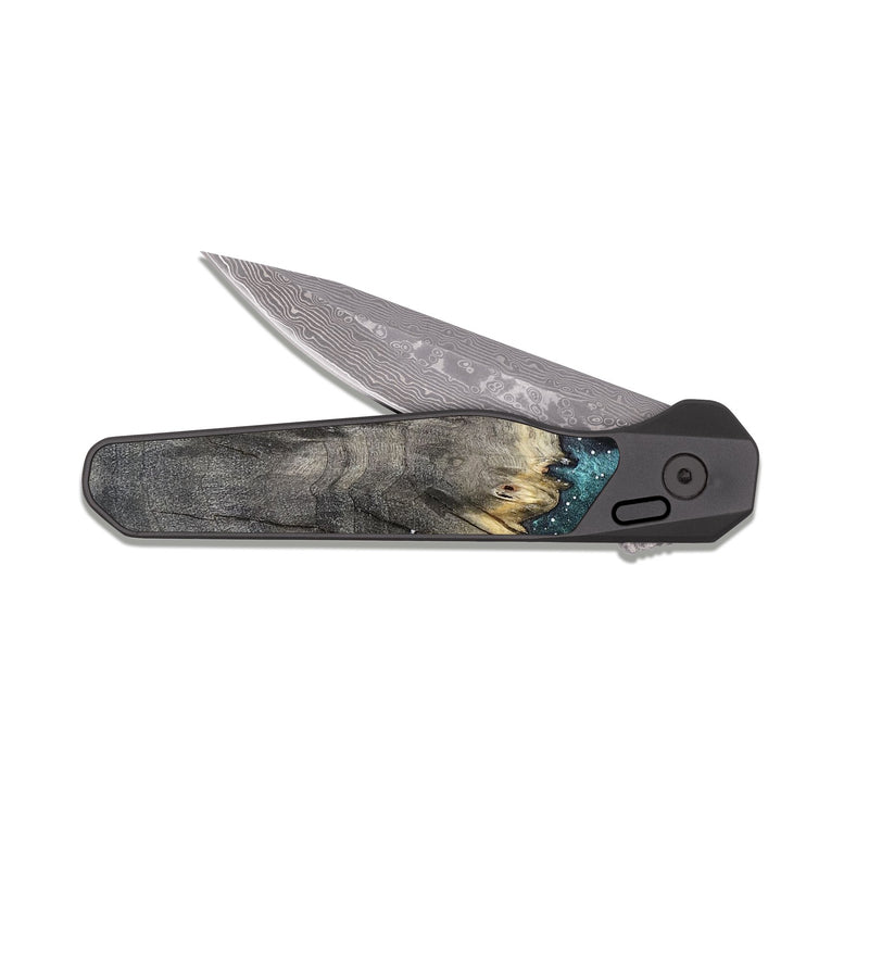 EDC Dark Damascus Wood Pocket Knife - Viola (Cosmos, 820024)