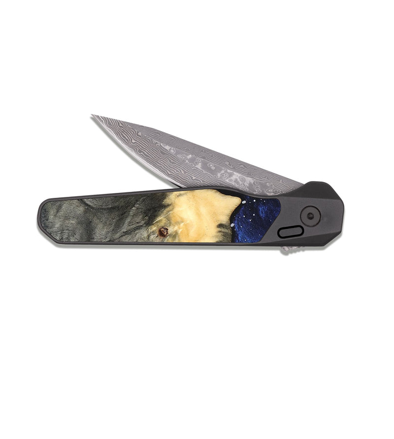 EDC Dark Damascus Wood Pocket Knife - Sigmund (Cosmos, 820027)