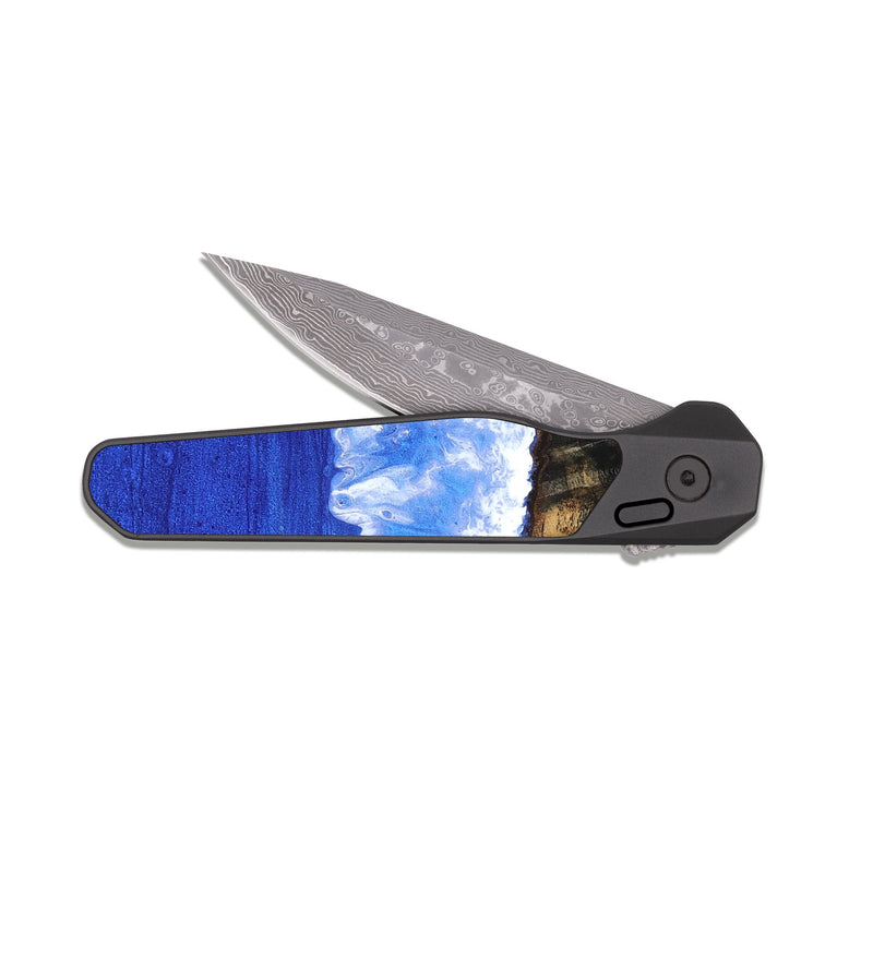 EDC Dark Damascus Wood Pocket Knife - Sonji (Coastal, 820032)