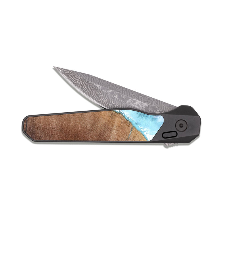EDC Dark Damascus Wood Pocket Knife - Jeanine (Coastal, 820035)