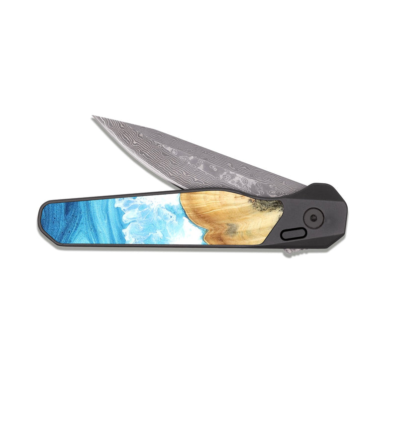 EDC Dark Damascus Wood Pocket Knife - Monique (Coastal, 820041)