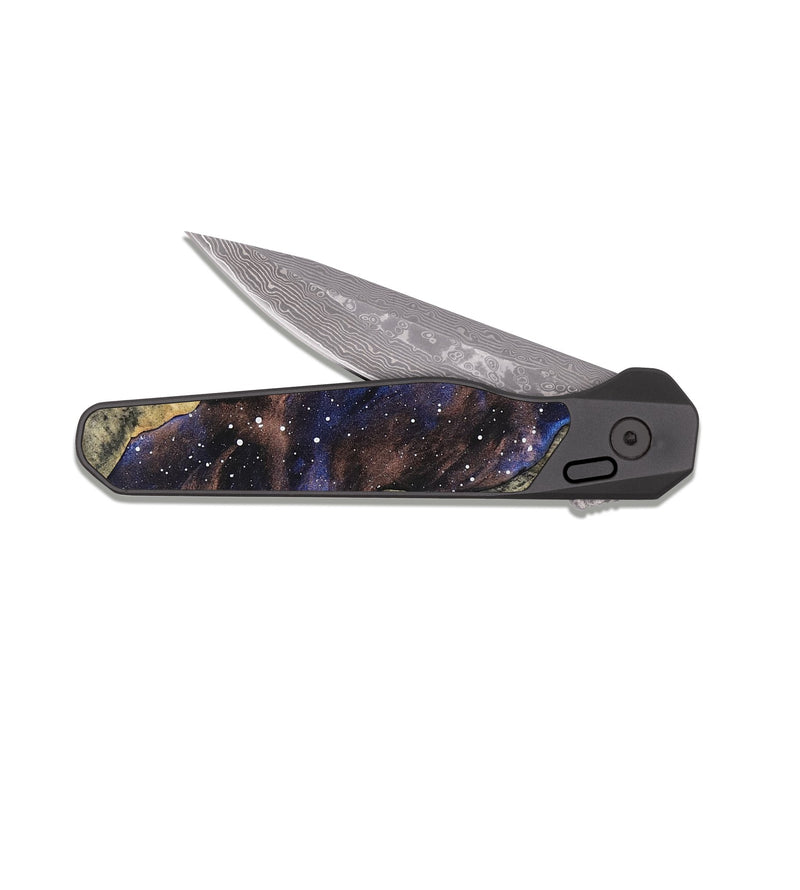 EDC Dark Damascus Wood Pocket Knife - Bernard (Cosmos, 820045)