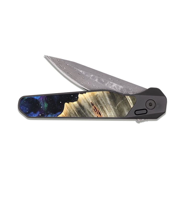 EDC Dark Damascus Wood Pocket Knife - Finis (Cosmos, 820046)