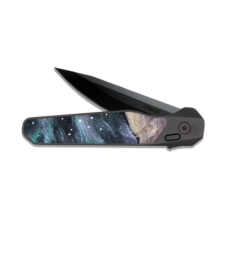 EDC Dark Slate Wood Pocket Knife - Ieshia (Cosmos, 820052)