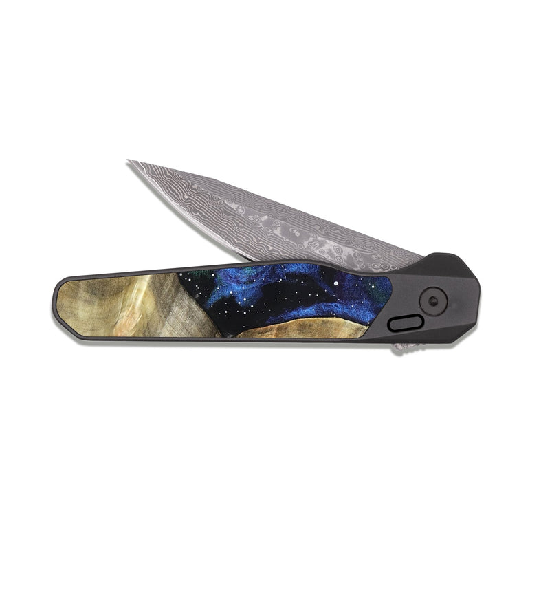 EDC Dark Damascus Wood Pocket Knife - Hana (Cosmos, 820057)
