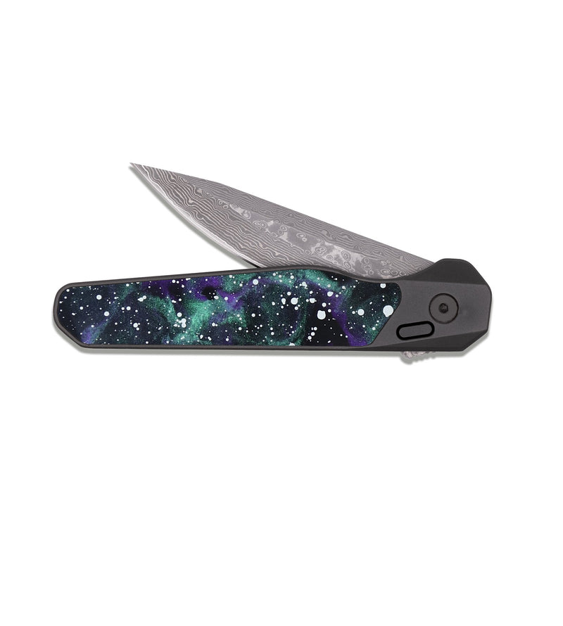 EDC Dark Damascus Wood Pocket Knife - German (Cosmos, 820072)
