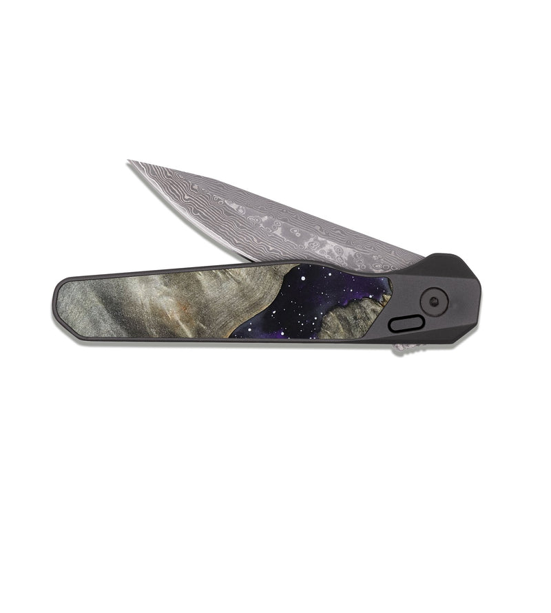 EDC Dark Damascus Wood Pocket Knife - Terrie (Cosmos, 820077)