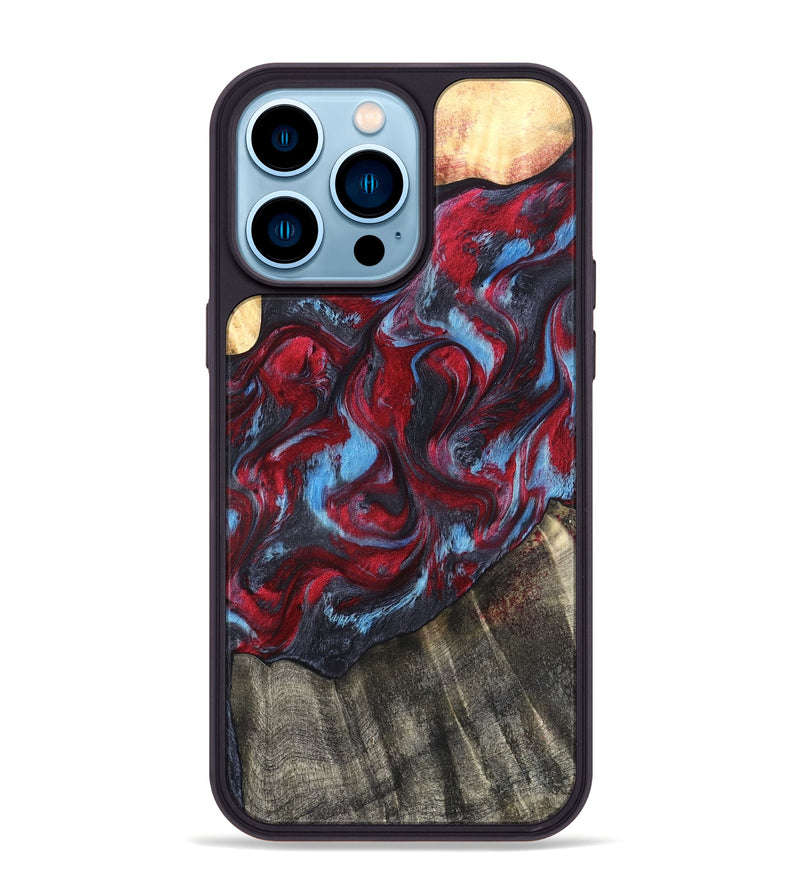 iPhone 14 Pro Max Wood Phone Case - Inez (Red, 820084)