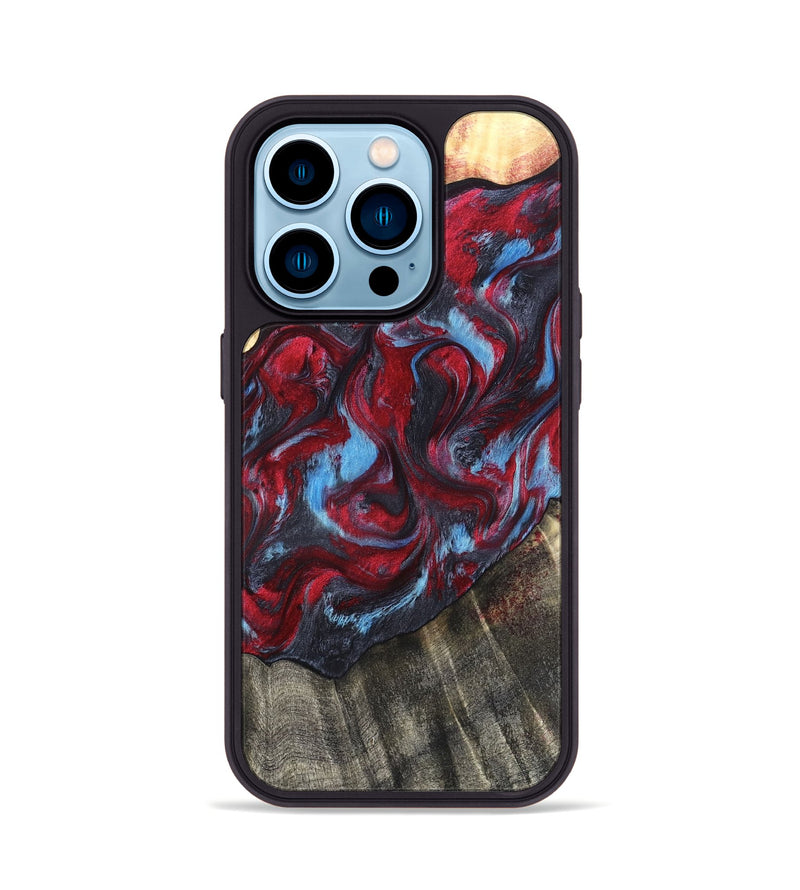 iPhone 14 Pro Wood Phone Case - Inez (Red, 820084)