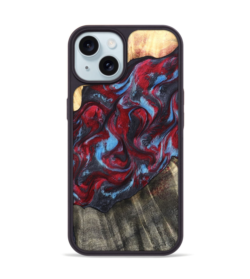 iPhone 15 Wood Phone Case - Inez (Red, 820084)