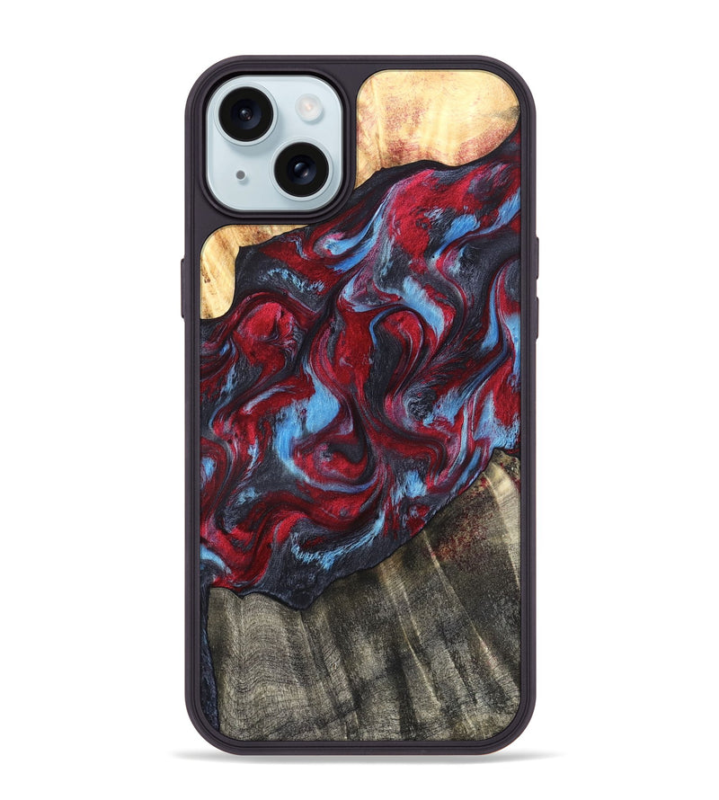 iPhone 15 Plus Wood Phone Case - Inez (Red, 820084)