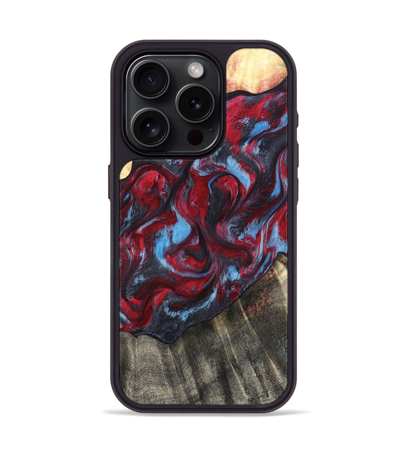iPhone 15 Pro Wood Phone Case - Inez (Red, 820084)