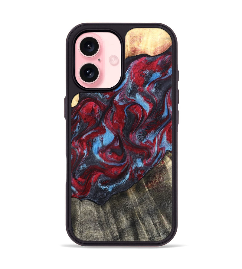 iPhone 16 Wood Phone Case - Inez (Red, 820084)