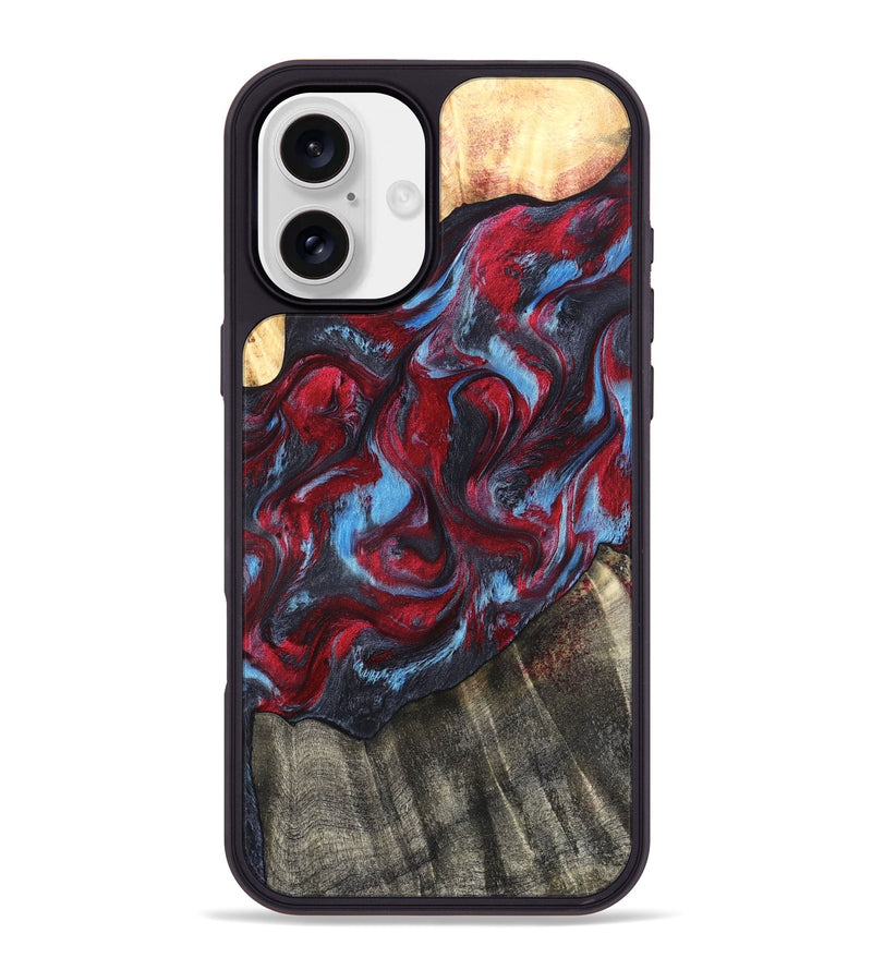 iPhone 16 Plus Wood Phone Case - Inez (Red, 820084)