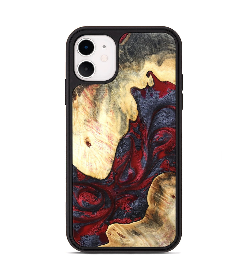 iPhone 11 Wood Phone Case - Dereck (Red, 820085)