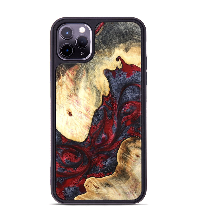 iPhone 11 Pro Max Wood Phone Case - Dereck (Red, 820085)