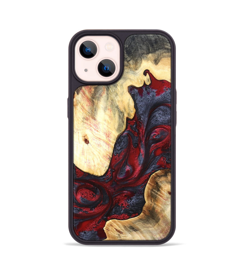 iPhone 14 Wood Phone Case - Dereck (Red, 820085)