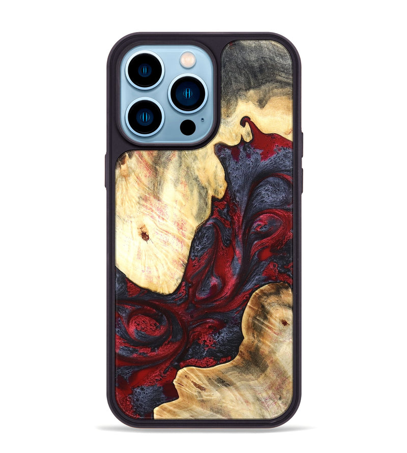 iPhone 14 Pro Max Wood Phone Case - Dereck (Red, 820085)