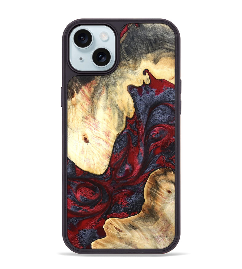 iPhone 15 Plus Wood Phone Case - Dereck (Red, 820085)