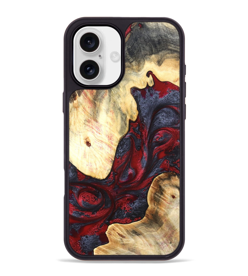 iPhone 16 Plus Wood Phone Case - Dereck (Red, 820085)