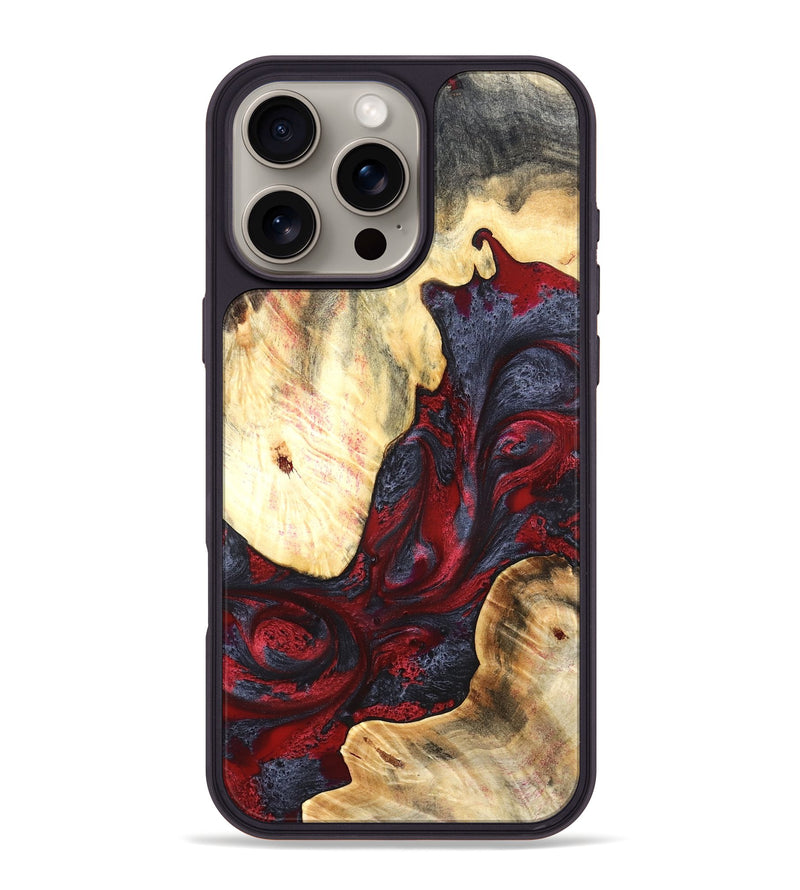 iPhone 16 Pro Max Wood Phone Case - Dereck (Red, 820085)