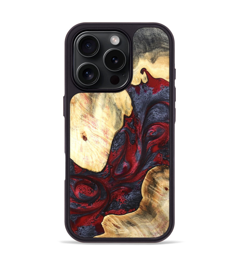 iPhone 16 Pro Wood Phone Case - Dereck (Red, 820085)