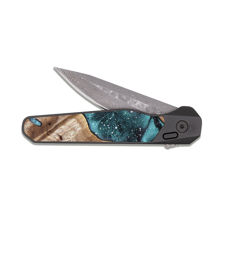 EDC Dark Damascus Wood Pocket Knife - Doris (Cosmos, 820090)