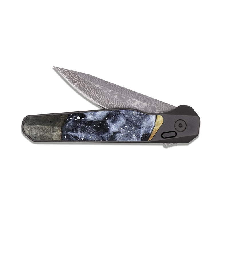 EDC Dark Damascus Wood Pocket Knife - Eva (Cosmos, 820092)