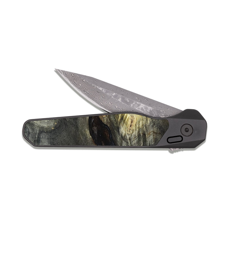 EDC Dark Damascus Wood Pocket Knife - Alida (Wood Burl, 820095)
