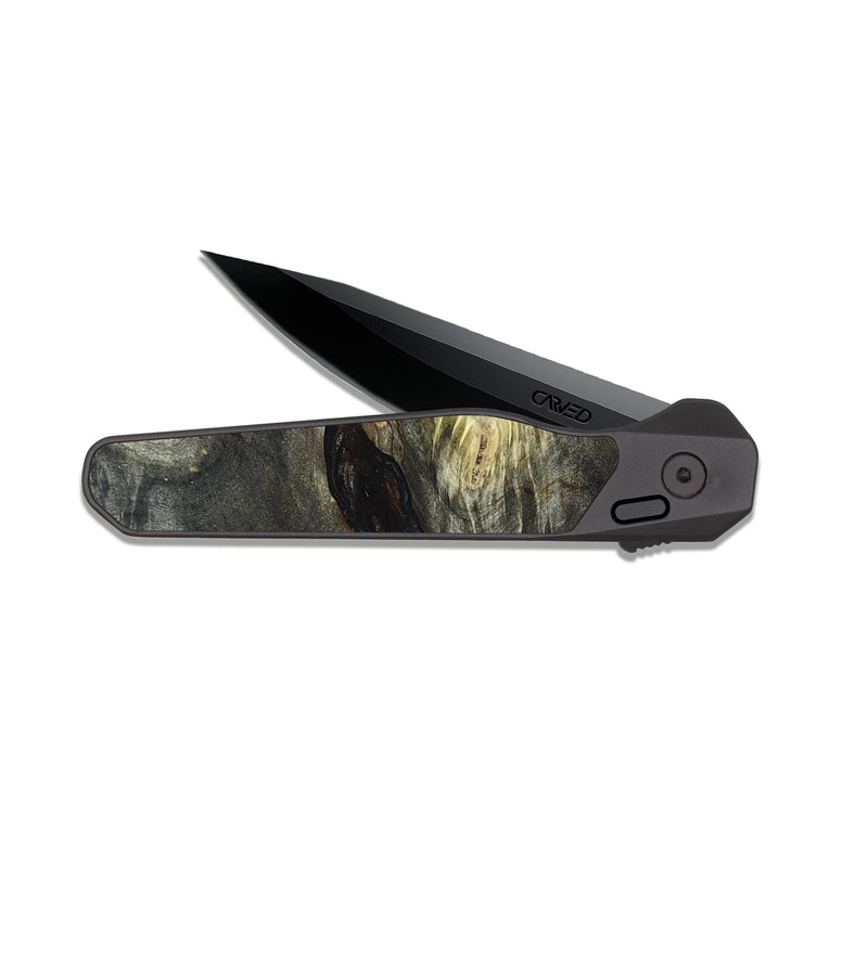 EDC Dark Slate Wood Pocket Knife - Alida (Wood Burl, 820095)