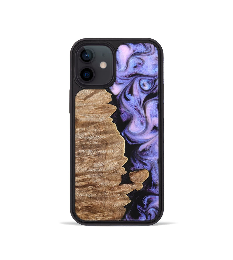 iPhone 12 mini Wood Phone Case - Katlin (Purple, 820102)