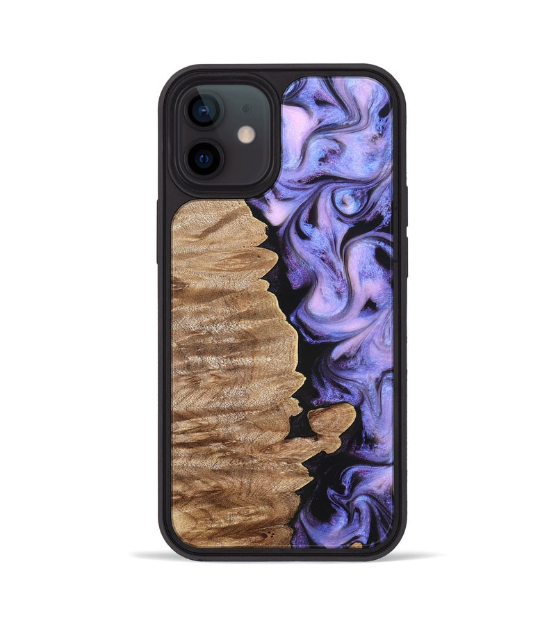 iPhone 12 Wood Phone Case - Katlin (Purple, 820102)