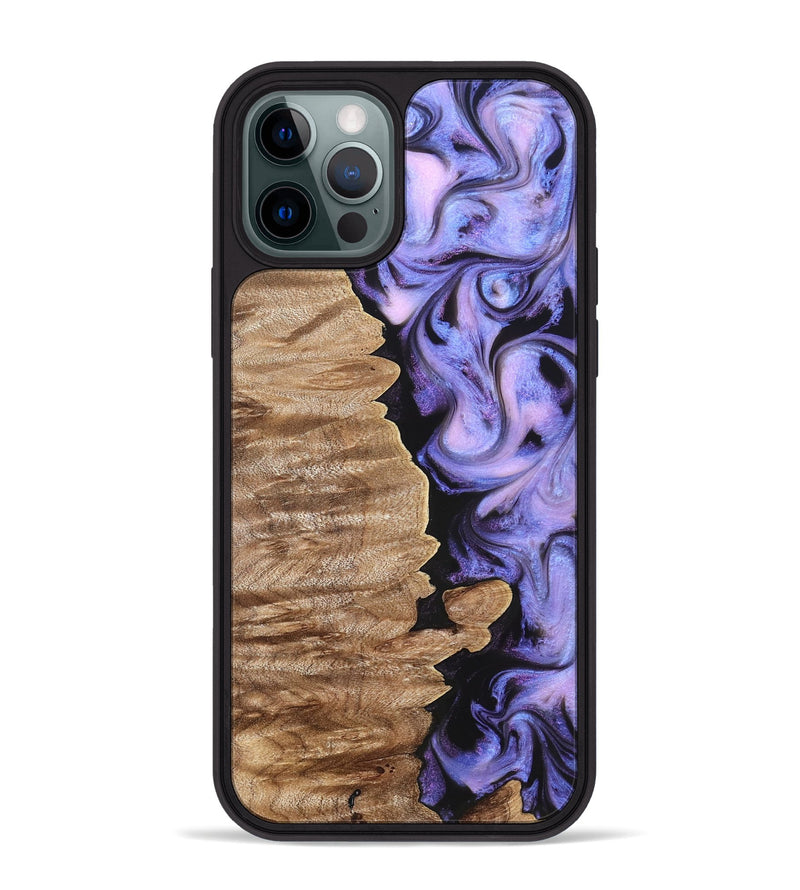 iPhone 12 Pro Max Wood Phone Case - Katlin (Purple, 820102)