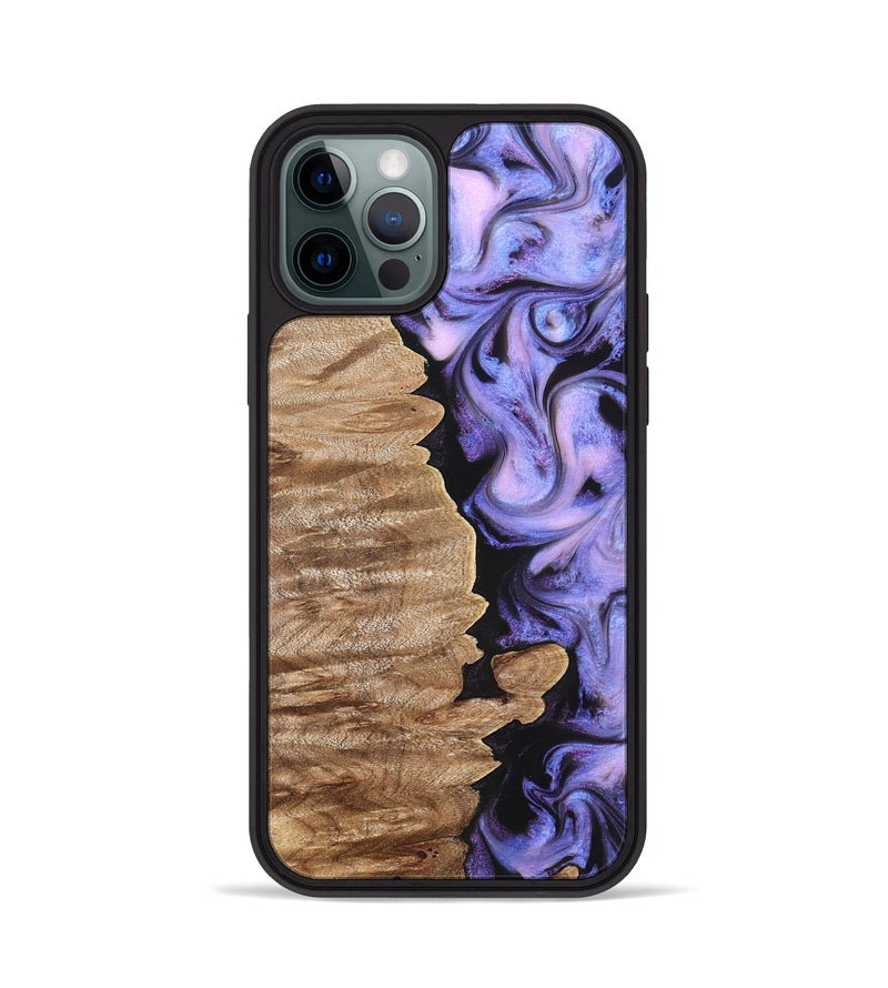 iPhone 12 Pro Wood Phone Case - Katlin (Purple, 820102)