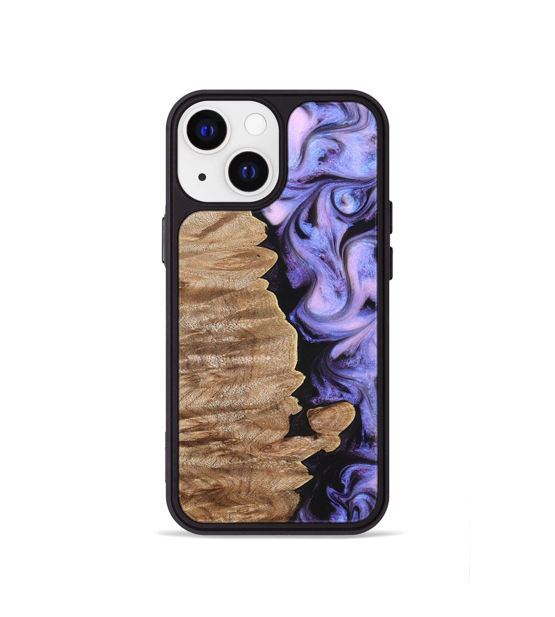 iPhone 13 mini Wood Phone Case - Katlin (Purple, 820102)