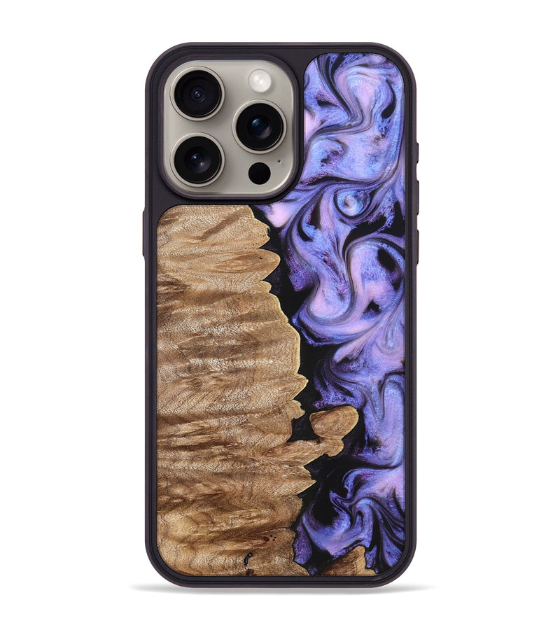 iPhone 15 Pro Max Wood Phone Case - Katlin (Purple, 820102)
