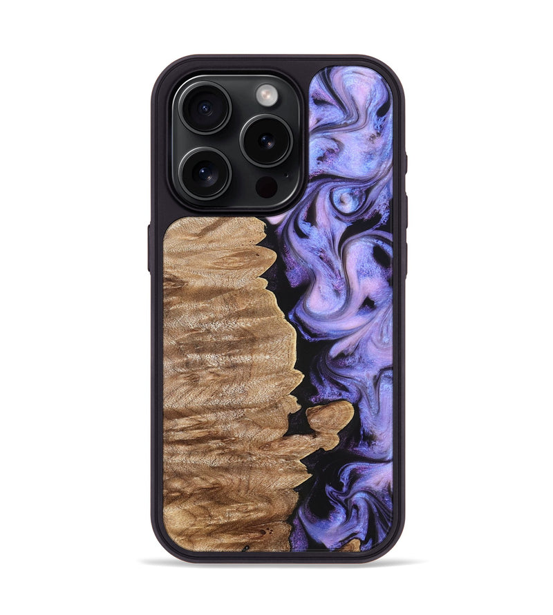 iPhone 15 Pro Wood Phone Case - Katlin (Purple, 820102)