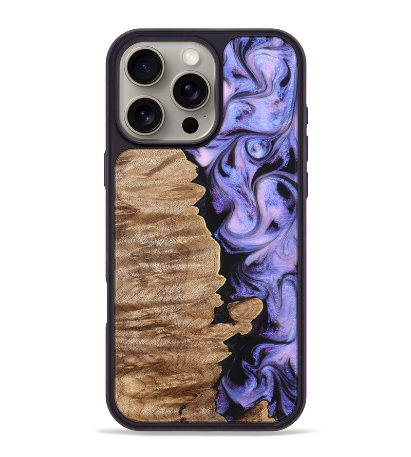iPhone 16 Pro Max Wood Phone Case - Katlin (Purple, 820102)