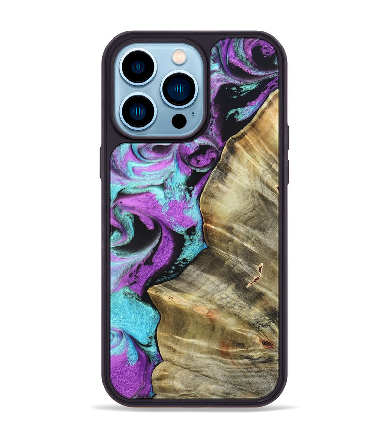 iPhone 14 Pro Max Wood Phone Case - Harriet (Purple, 820104)